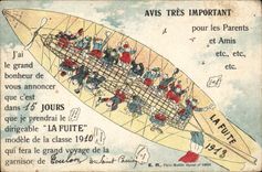 CPA Militaria Classifies 1910 of the garrison of Toulon (zeppelin airship militaria)