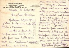 MODERN CARD Folklore of Brittany Lorient Area