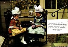 MODERNE KARTE Folklore der Bretagne-kleinen Madchen des Brucke Schlucken-Lochs