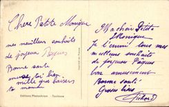 Fantasy - Festival - Child - Happy Easter - chick - cock - eggs - CPA