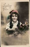 Fantasy - Child - Small Girl with flowers - Colette Michelet - CPa
