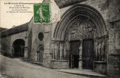 Picturesque Montois CPA the church of Donnemarie in Montois the large gate and Entering of the old cloister