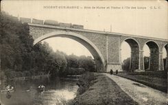 Nogent on the Marne CPA Arm of the Marne and viaduct in the island with the wolves