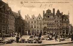 Belgie Belgium Ghent CPA places co Pharaide Ancien old people's home St Laurent and market at fish TOP