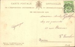 Belgie Belgium Brussels exposure sets fire to the 14 August 15th 1910 the ruins of the palate of Belgium seen of the house