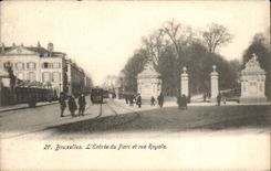 Belgium Belgie Brussels CPA Entering of the park and Royal street