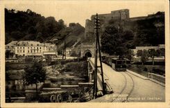 Belgium Belgie Bubble CPA bridge of France and castle (train)