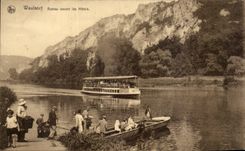 Belgie Belgium Waulsorf CPA Boat in front of the hotels