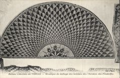 Romische Ruinen Algerien-CPA des Mosaiks Timgad der Plasterung von den Latrinen der tehrmes von Filadelfes