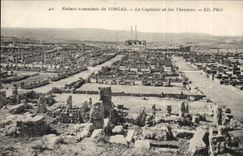 Algeria CPA Roman ruins of Timgad the capitole and thermal baths