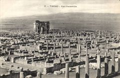 Algeria Roman ruins of Timgad CPA Overall picture