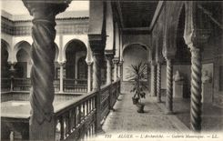 Algerien Algiers CPA Galerie Palast des maurischen Erzbischofs