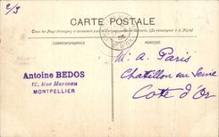 Montpellier - L'Arc de Triomphe et le Palais de Justice - pli - CPA 