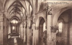 Airvault CPA sculpture of the capitals and the vaults