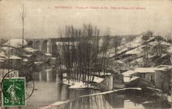 Parthenay CPA Viaduct of the railroad Effect of snow
