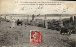 Thouars - the Viaduct of the Railroad on Thouret built by Eiffel - CPA
