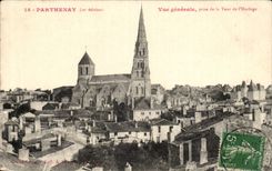 Parthenay CPA View taken of the tower of the clock