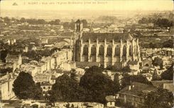 Niort CPA Seen towards the church St Etienne taken of the keep