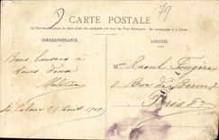 Saint Maixent CPA Statue of colonel Denfert Rochereau (lion)