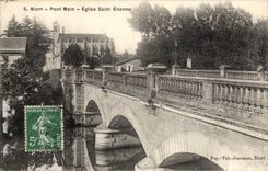 Niort CPA Bridge Hand Church Saint Etienne