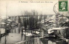 Parthenay CPA Viadux of the railroad Effect of snow