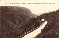 Thiers - Road of Lyon in the Falls of Durolle - CPA