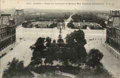 Paris CPA Place du carroussel et jardin des tuileries (panorama)