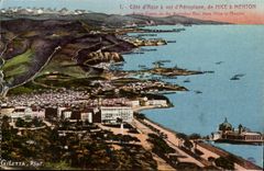 Nice CPA Cote azure has flight of airplane of Nice has Menton