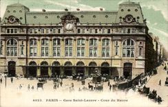 Paris CPA Gare Saint lazare Cour du Havre