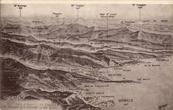 CPA the littoral of Monaco has Vintimille and the Alps