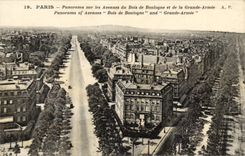 Paris CPA Panorama sur les avenues du bois de Bouilogne et de la grande armee 