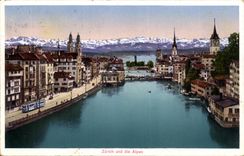 Switzerland CPA Zurich und die Alpen