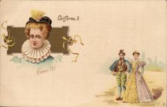 CPA Phantasie-Frisuren Henri III