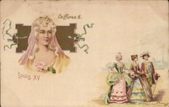 CPA Phantasie-Frisuren Louis XV