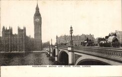 The United Kingdom London london CPA Westiminster Bridge and clock tower