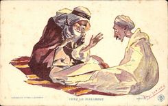 Algeria CPA Illustrator in the marabout