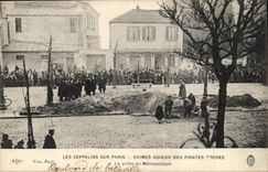 CPA zeppelins on Paris odious Crimes of the boches the vault of the subway boulevard of Belleville