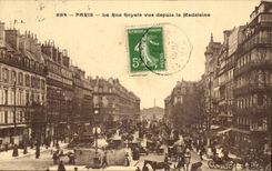 Paris CPA the Royal street seen since the Madeleine