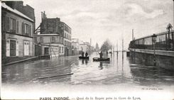 Fluten Quai Paris-CPA Paris Rapee der nahen Bahnstation von Lyon Publicite Kabiline Teinture der Haushalte