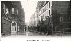 Paris CPA Paris floods Rue of low Publicite Kabiline Teinture of households