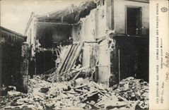 Paris CPA zeppelins on Paris odious Crimes of the boches Interior of a house Street Haxo 20th