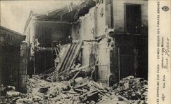 Paris CPA zeppelins on Paris odious Crimes of the boches Interior of a house Street Haxo 20th