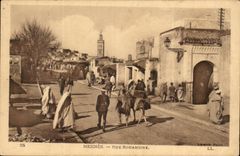 Morocco Meknes CPA Street Rouamzine