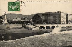 Nice CPA the park and the bridge of the angels seen from of the pier