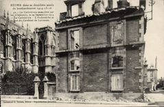 CPA Reims Bombardierung das gesetzte Feuer der Kathedrale durch zum Deutschen
