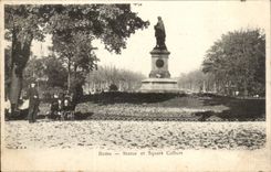 Reims CPA allgemeiner Garten der Statue und Colbert