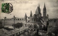 Caen CPA Eglise Sainte Etienne Abbaye mit den Mannern bemisst Apse und die Hochschule