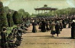 Angers CPA military music with the garden of the email