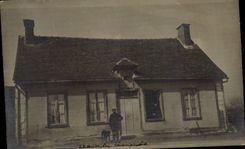 Real photo Champagne Thatched cottage (F Stammerer 3rd regiment AlGP automobile Convoys BcM Paris Delaunay 3 Nd Laferriere Al