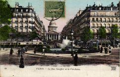 Paris CPA the street Soufflot and the Pantheon